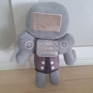 Skibidi Toilet Titan TV Man Plush – 11” Gray Robot Toy – YouTube Series